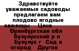 Здравствуйте уважаемые садоводы предлагаем вам  плодово ягодные саженцы! › Цена ­ 1 000 - Оренбургская обл., Бузулукский р-н, Бузулук г. Сад и огород » Другое   . Оренбургская обл.